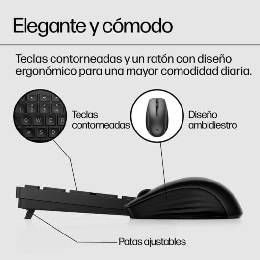 Tastiera a membrana HP Combo 650 Layout IT wireless con mouse incluso nero
