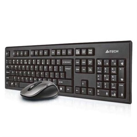 Teclado de membrana A4Tech 7100N Layout EN inalámbrico con ratón óptico