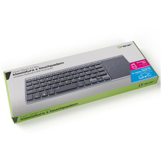 Clavier à membrane Tracer TRAKLA46934 AZERTY sans fil avec touchpad noir/gris