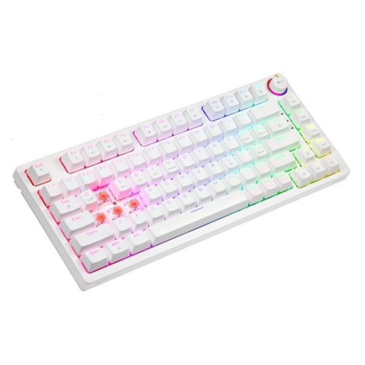 Teclado mecánico Savio Phenix WHITE GAT RED Layout International retroiluminado RGB