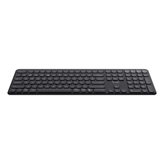 Teclado scissor Trust Vaiya Layout US conexão USB RF Bluetooth multifuncional