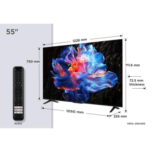 TV TCL DLED 55V6C 55" 4K Ultra HD Smart TV WiFi HDR Metallic