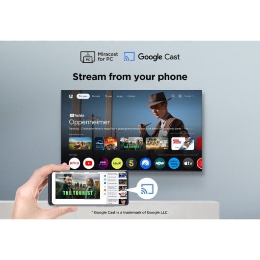 TV TCL DLED V6C 43V6C 43" 4K Smart TV WiFi Google TV Métallique