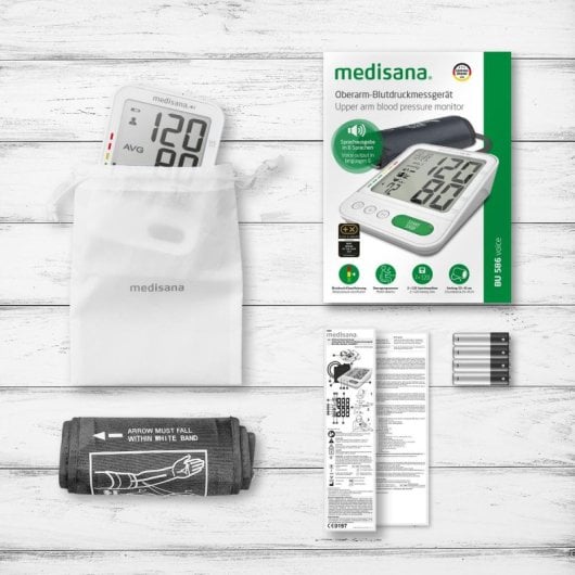 Blutdruckmessgerät Medisana BU 586 Oberarm Automatisch LCD Weiß 2 Benutzer