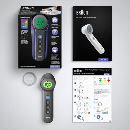 Termómetro Braun BNT 400 BK Infravermelhos LCD Sensores Frente Superfície