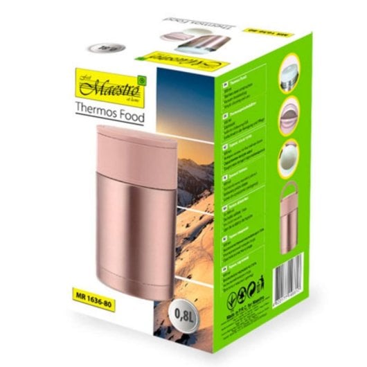 Bollitore Maestro MR-1636 0.8L Oro Acciaio Inox Manico Trasporto