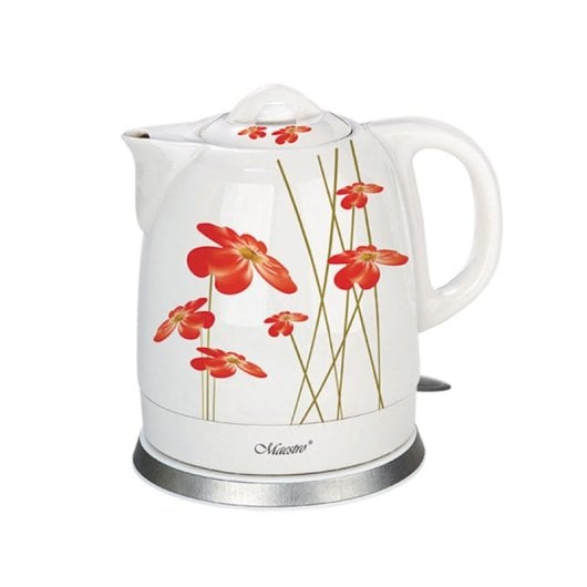 Bollitore Maestro MR-066-RED FLOWERS 1,5 L Ceramica Rosso Bianco 1200 W