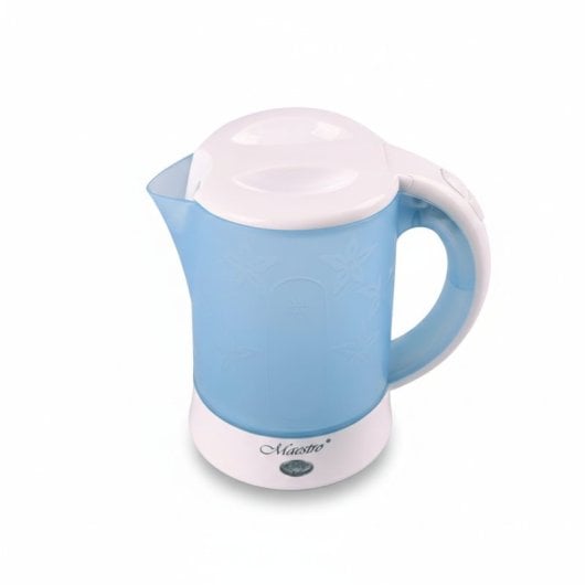 Wasserkocher Maestro MR010 0,6L 600W Blau Weiß Kalkfilter Abschaltautomatik