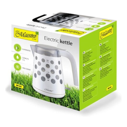 Bollitore Maestro MR045 1,7 L 2200 W Bianco Termostato Indicatore Livello