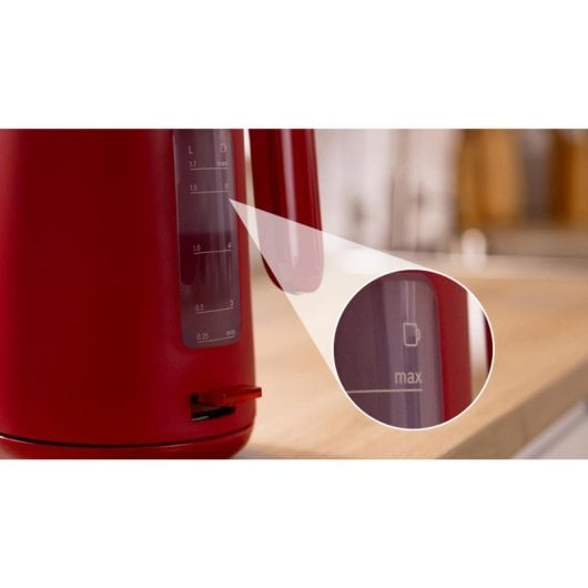Bollitore Bosch TWK2M164 1,7L 2400W Nero Rosso Plastica Filtro Antical