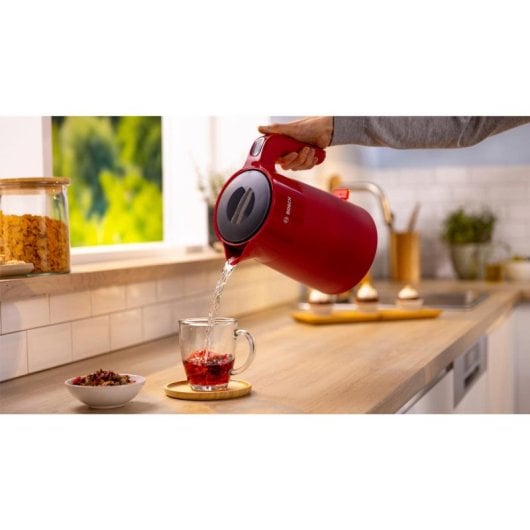 Bollitore Bosch TWK2M164 1,7L 2400W Nero Rosso Plastica Filtro Antical