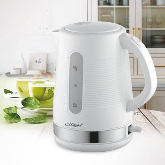 Bollitore Maestro MR035 1,7 L 2200 W Bianco Filtraggio Sicurezza