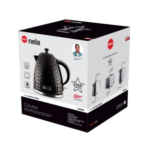 Hervidor Eldom C265C NELA 1,7 L 2000 W sin cables negro filtrado