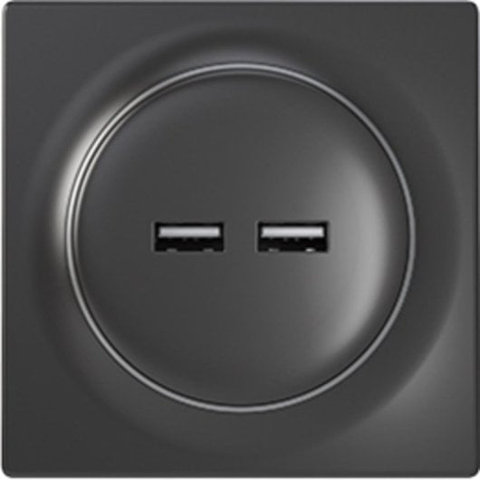 Carregador USB Fibaro FGWU-021-8 2 portas 2,4A com proteção sobretensão preto