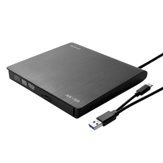 Grabadora externa Savio AK-59 Slim DVD±RW USB-C y USB-A negra