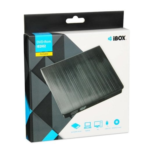 iBox IED02 Unidade Ótica Externa 24x USB 3.2 para PC / Portátil Preta