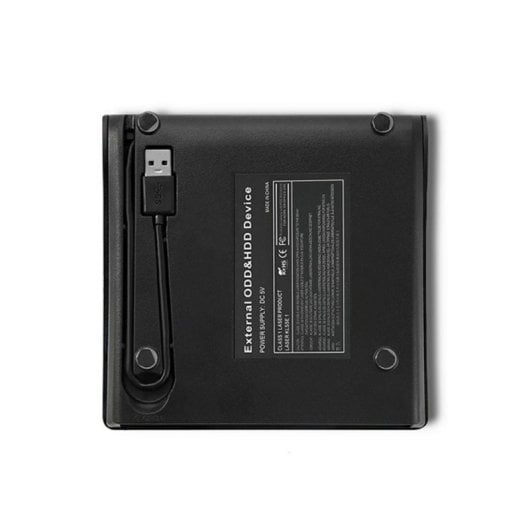 Grabadora DVD-RW Externa Qoltec 51857 Negra SATA para Portátil Plug and Play