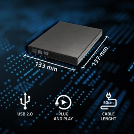 Unidad óptica Qoltec 51858 Externa DVD-RW USB 2.0 eSATA Negra