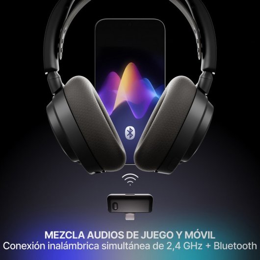 Auriculares SteelSeries Arctis Nova 7 Gen 2 draadloos Bluetooth 2,4 GHz Gaming met ruisonderdrukking zwart