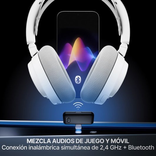 Auriculares Steelseries Arctis Nova 7 Gen 2 draadloos Bluetooth Gaming met Ruisonderdrukking Wit