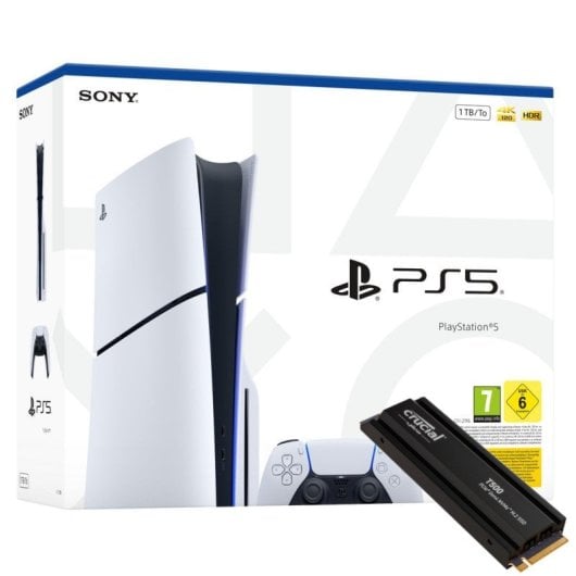 Sony PlayStation 5 Slim Chasis E + Crucial T500 1TB SSD