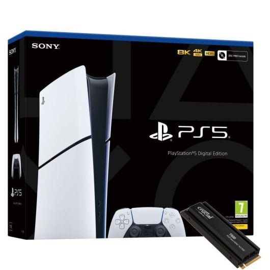 Sony PlayStation 5 Slim Digital Chasis E + Crucial T500 1TB SSD