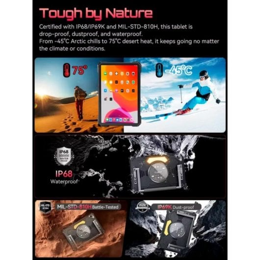 Tablet Cubot Tab KingKong S 10,1" 256GB 4G 15300mAh Android 15 Noir