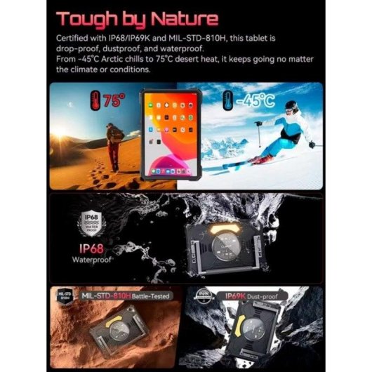 Tablet Cubot Tab KingKong S 4G 10,1" 6GB Preto 256GB Robustez