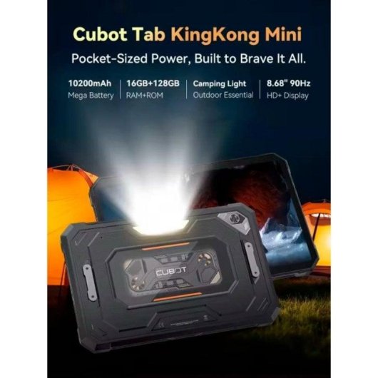 Tablet Cubot Tab KingKong Mini 4G 8,68" Preto 6GB 128GB Ultra Resistente