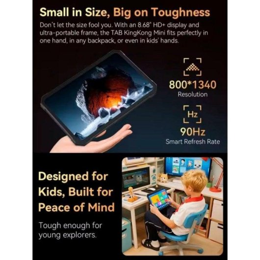 Tablet Cubot Tab KingKong Mini 4G 8,68" Preto 6GB 128GB Ultra Resistente