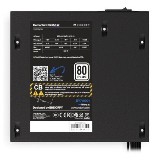 Alimentation ENDORFY 550W 80 PLUS Elementum E5 ATX Protection surtension