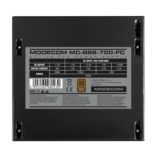 Fonte di Alimentazione Modecom 700W 80 PLUS Bronze ATX PFC Attivo Extra Protezioni