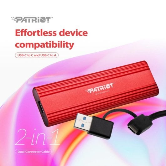 Disco Duro Patriot Memory Transporter Lite 1TB SSD USB Type-C 1000MB/s Aluminium Rot