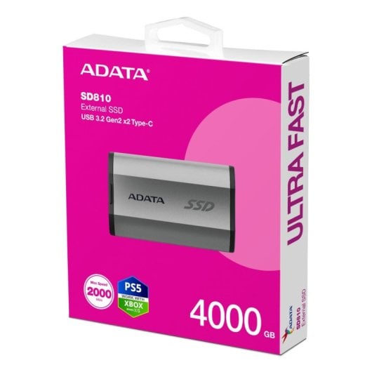 Disco Duro ADATA SD810 4TB SSD USB Type-C 2000MB/s IP68 Silver