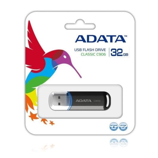 Clé USB Adata C906 32GB USB 2.0 compacte noire avec capuchon
