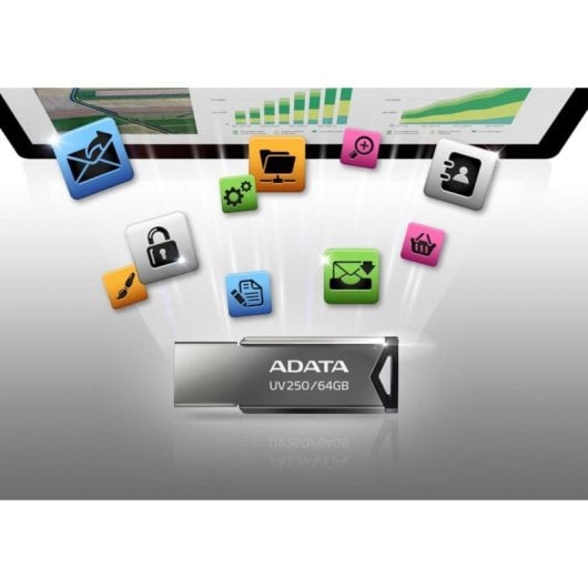 Pen USB ADATA UV250 32GB USB 2.0 Capless Prata