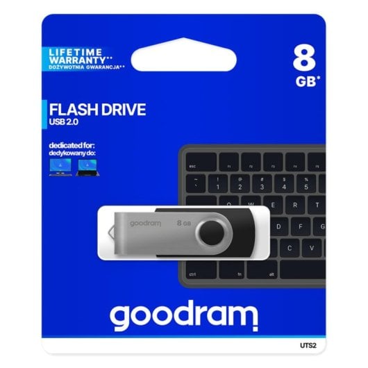 Pen USB Goodram UTS2 8GB USB 2.0 Preto Giratório