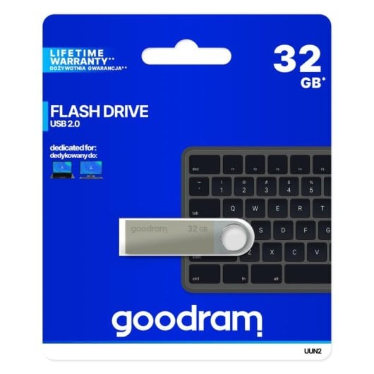 Pen Goodram UUN2 32GB USB Tipo A 2.0 Prata Swivel