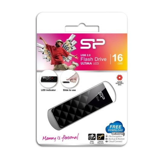 Pen USB Silicon Power Ultima U03 16 GB USB 2.0 preto deslizar