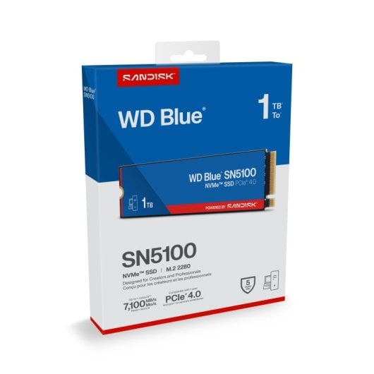 Disque Dur Western Digital WD Blue SN5100 1TB SSD M.2 7100MB/s PCIe 4.0 NVMe