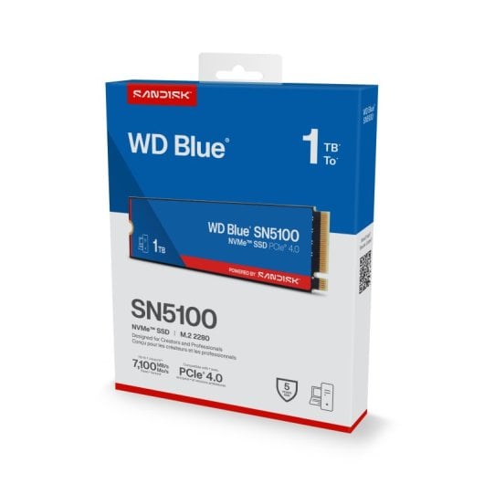 Disque Dur Western Digital WD Blue SN5100 1TB SSD M.2 7100MB/s PCIe 4.0 NVMe