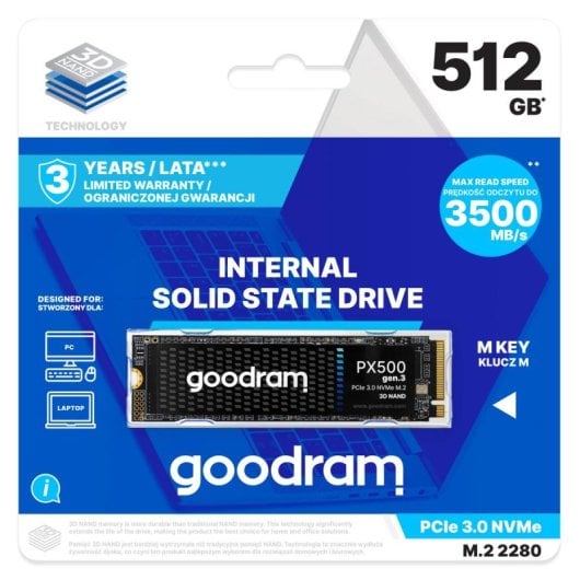 Disco Duro Goodram PX500 GEN.3 512GB M.2 NVMe 3200MB/s PCIe 3.0