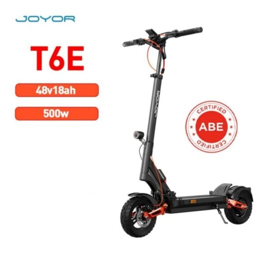 Patinete eléctrico JOYOR T6E 1600W 70 km de autonomía 48V doble motor frenos disco todoterreno Negro