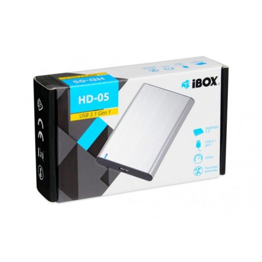 Box HDD SSD iBox HD-05 2.5" Alluminio Grigio USB 3.2 Gen 1 Micro-USB B