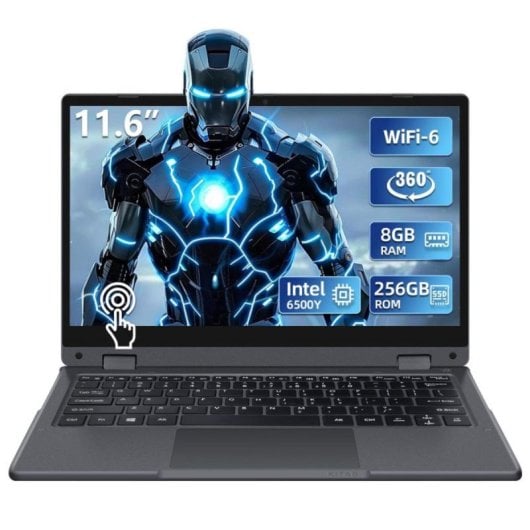 Portátil Vanwin R1166 11,6" Intel Pentium Gold 6500Y 8GB 256GB SSD Táctil 360° Windows 11 Pro