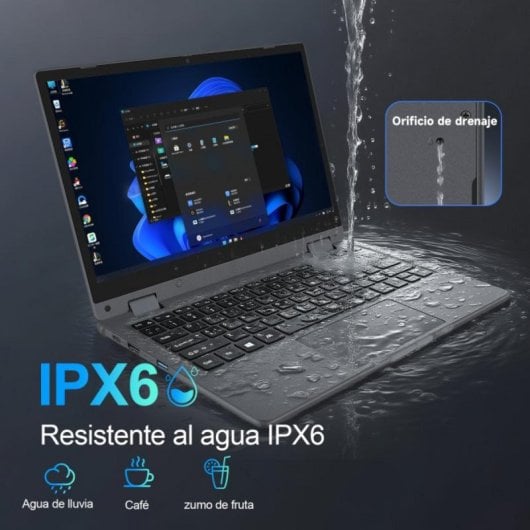 Portátil Vanwin R1166 11,6" Intel Pentium Gold 6500Y 8GB 256GB SSD Táctil 360° Windows 11 Pro