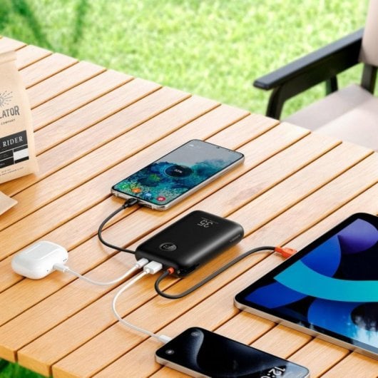 Powerbank Veger 20000mAh 35W Carga Rápida Cables Integrados LED