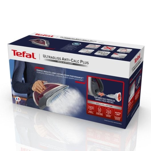 Plancha de vapor Tefal Ultragliss Anti-Calc Plus FV6840 2800W púrpura antical
