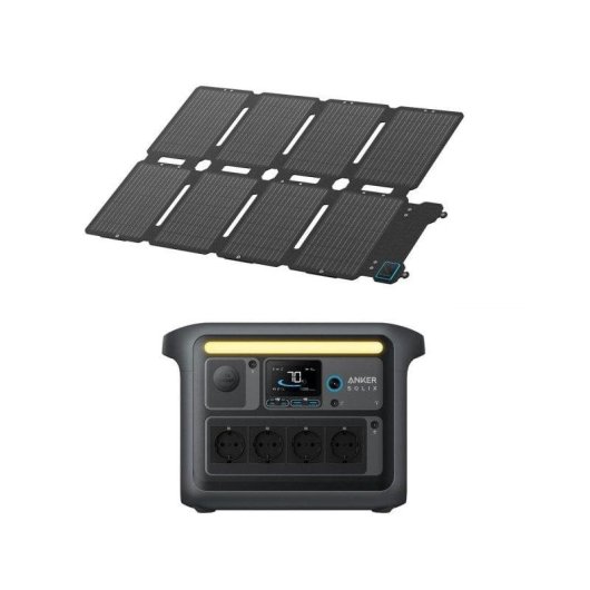 Estação de energia Anker SOLIX C1000X 1056Wh 4 portas AC 4 portas USB Bateria LiFePO4 Carregador solar Wi-Fi LCD