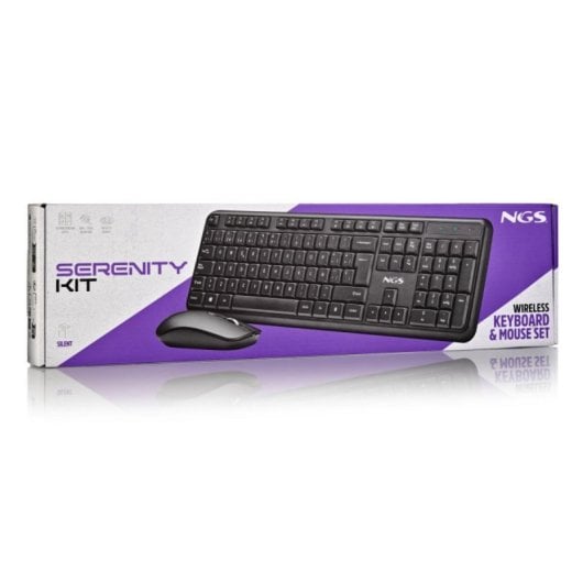 NGS Serenity Kit Conjunto de Teclado Membrana e Rato Sem Fios Ambidestro Silencioso (ES)